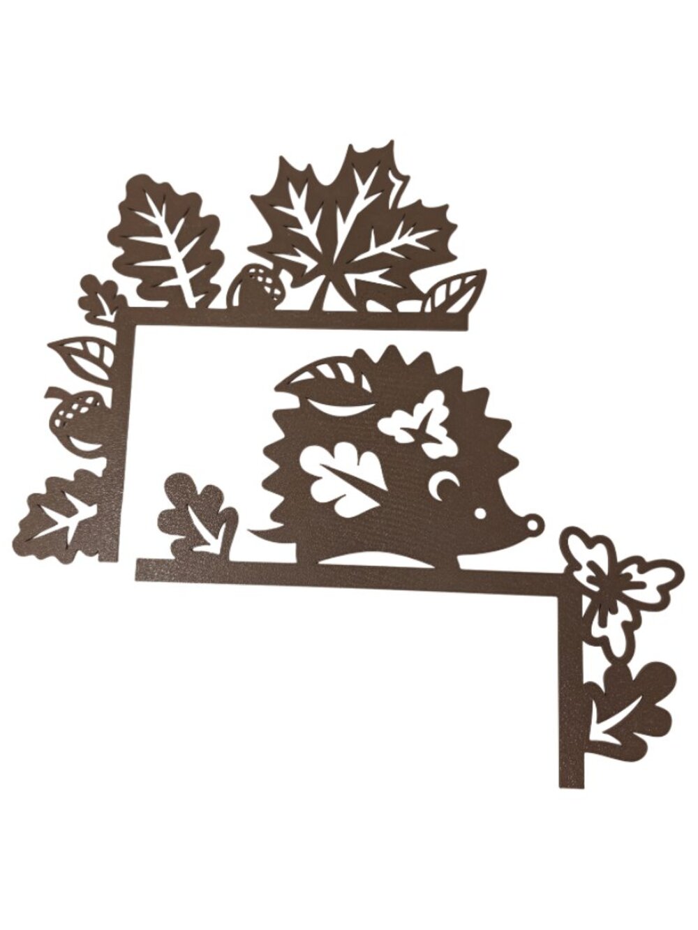 New 3D Printed 9" Autumn Hedgehog Fall Leaves 2 Door Corners Thanksgiving Decor